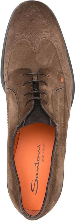 Santoni Leren derby schoenen Bruin - Foto 4