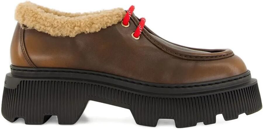 Santoni Leren derby schoenen Bruin