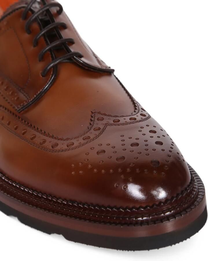 Santoni Leren derby schoenen Bruin - Foto 2