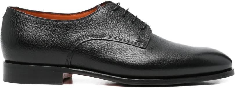 Santoni Leren derby schoenen Zwart