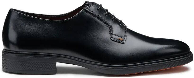 Santoni Leren derby schoenen Zwart