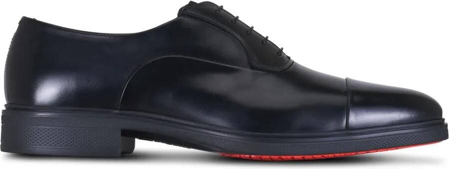 Santoni Leren derby schoenen Zwart