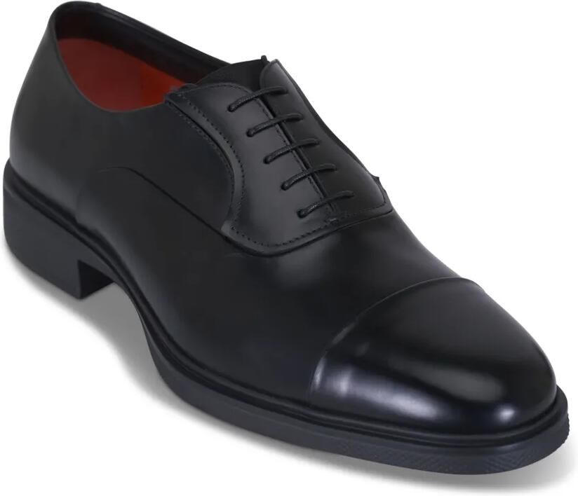 Santoni Leren derby schoenen Zwart - Foto 2