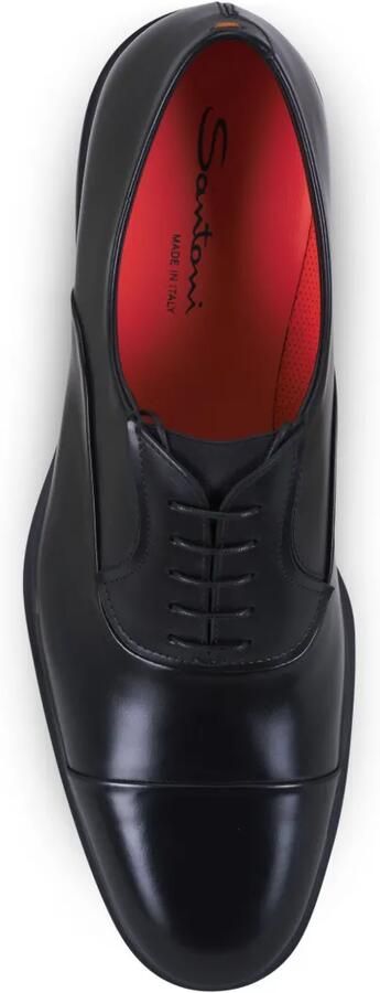 Santoni Leren derby schoenen Zwart - Foto 3
