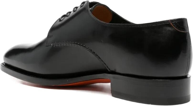 Santoni Leren Derby veterschoenen Zwart - Foto 2
