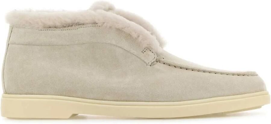 Santoni Leren enkellaarzen Beige