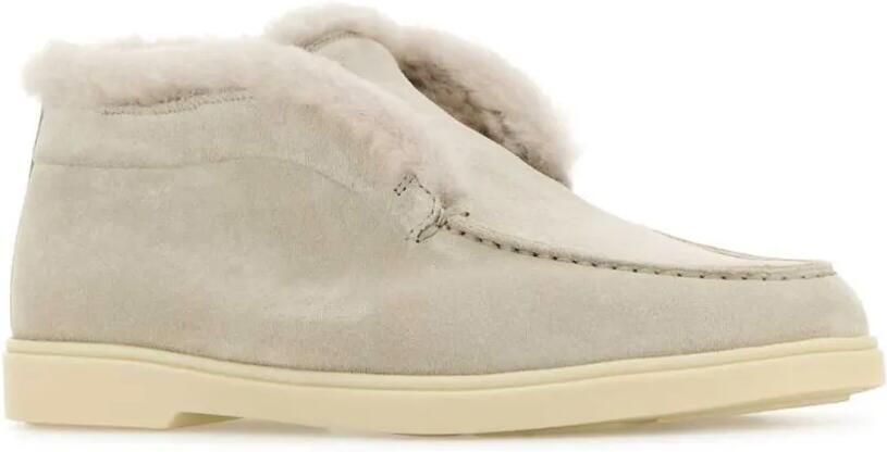 Santoni Leren enkellaarzen Beige - Foto 2
