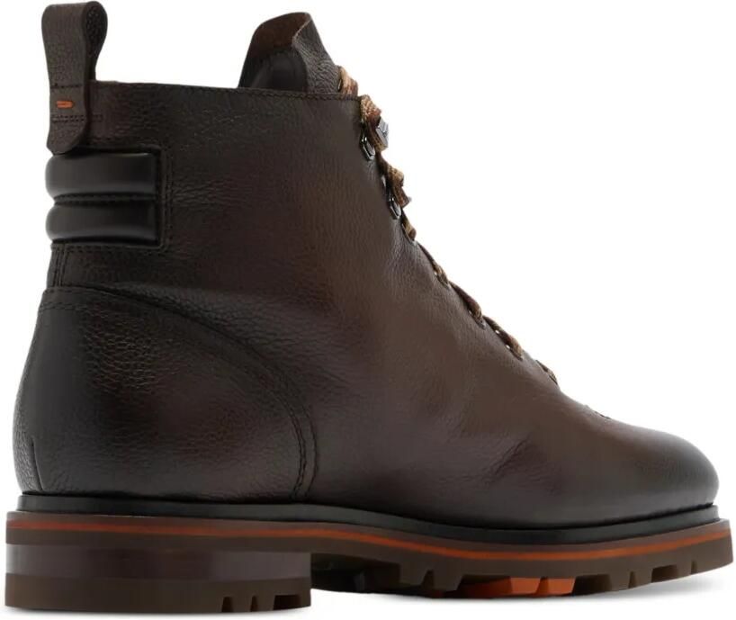 Santoni Leren enkellaarzen met veters Bruin - Foto 2