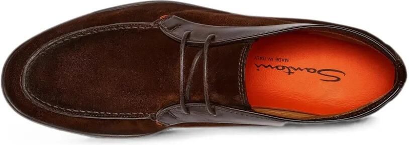 Santoni Leren enkellaarzen met vlakken Bruin - Foto 4