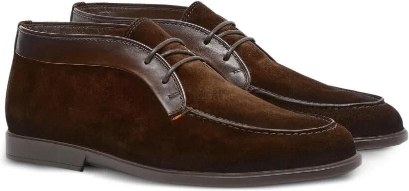 Santoni Leren enkellaarzen met vlakken Bruin - Foto 3