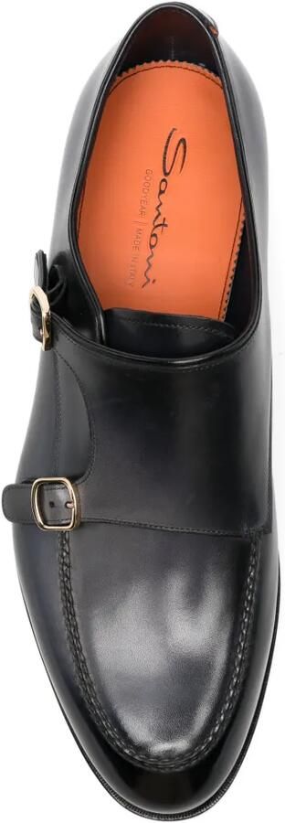 Santoni Leren gespschoenen Blauw