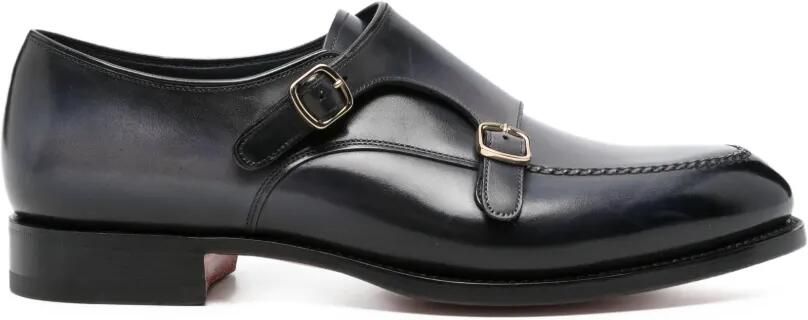 Santoni Leren gespschoenen Blauw