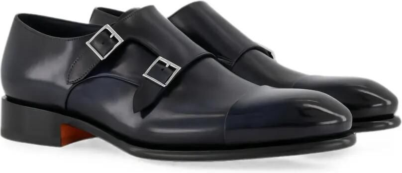 Santoni Leren gespschoenen Blauw