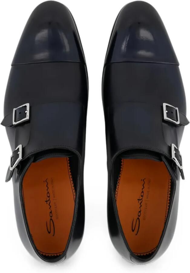Santoni Leren gespschoenen Blauw - Foto 2