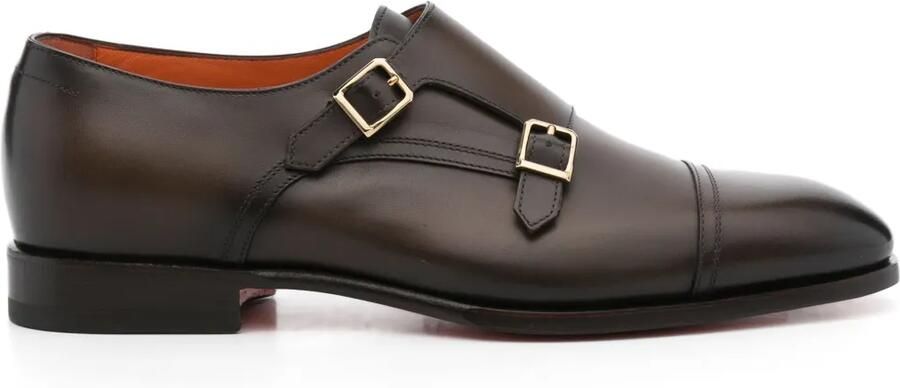 Santoni Leren gespschoenen Bruin