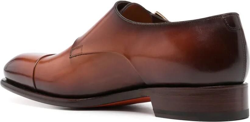 Santoni Leren gespschoenen Bruin - Foto 3