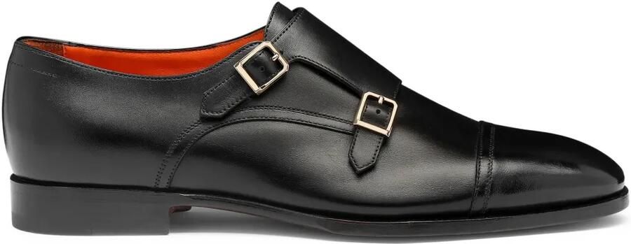 Santoni Leren gespschoenen Zwart