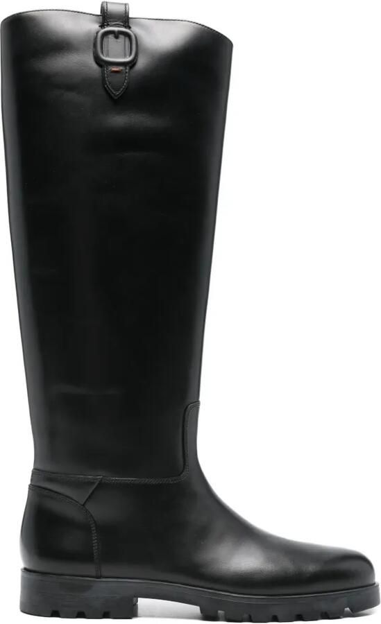 Santoni Leren laarzen Zwart