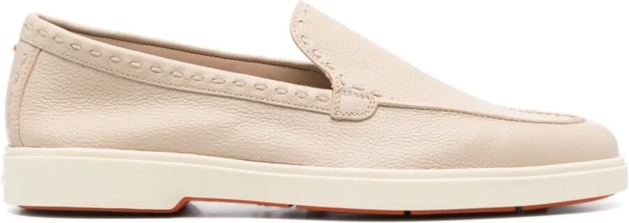 Santoni Leren loafers Beige