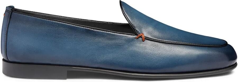 Santoni Leren loafers Blauw