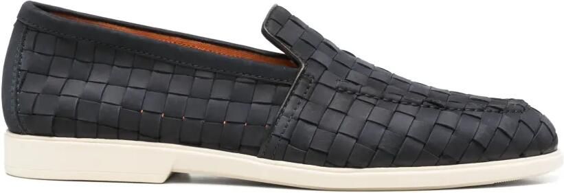 Santoni Leren loafers Blauw