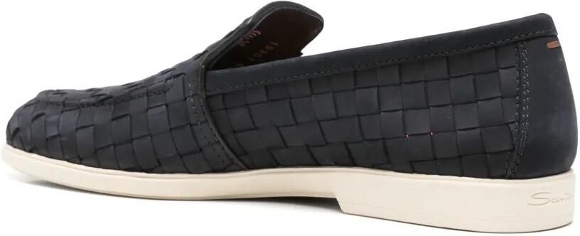 Santoni Leren loafers Blauw - Foto 4