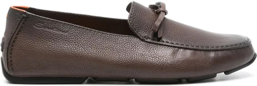 Santoni Leren loafers Bruin