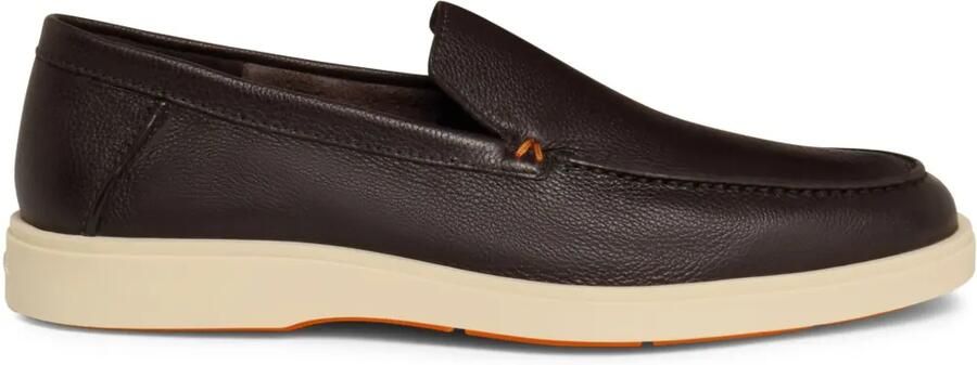 Santoni Leren loafers Bruin