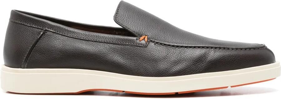 Santoni Leren loafers Bruin
