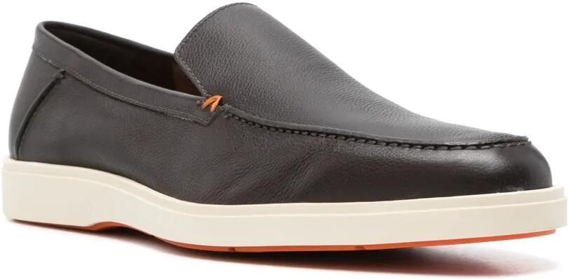 Santoni Leren loafers Bruin - Foto 2