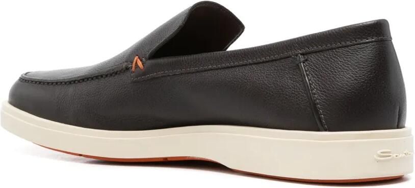 Santoni Leren loafers Bruin - Foto 3