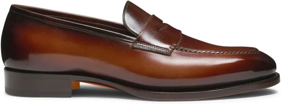 Santoni Leren loafers Bruin