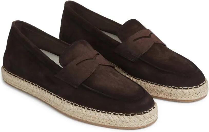 Santoni Leren loafers Bruin - Foto 4