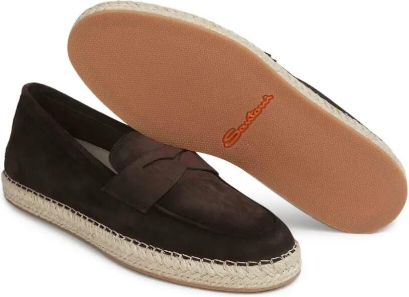 Santoni Leren loafers Bruin - Foto 3
