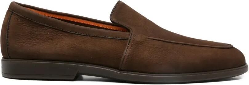 Santoni Leren loafers Bruin