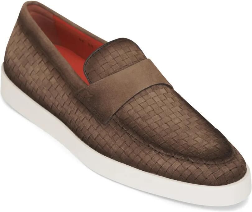 Santoni Leren loafers Bruin - Foto 2