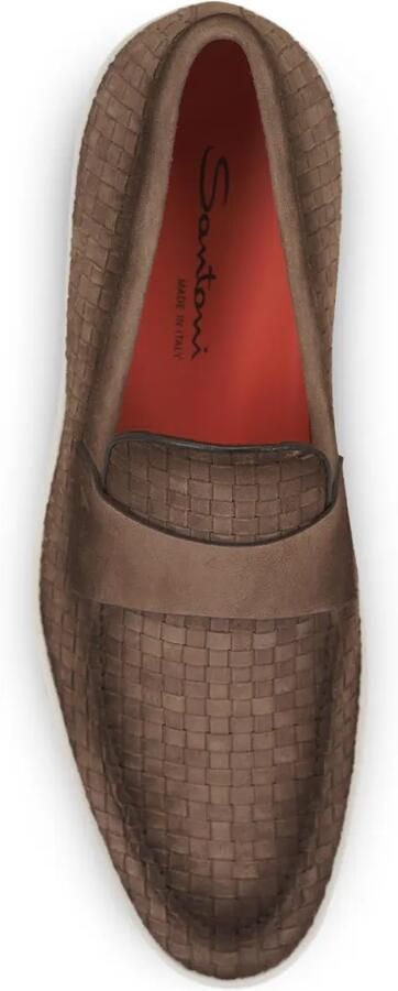 Santoni Leren loafers Bruin - Foto 4