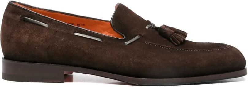 Santoni Leren loafers met kwastje Bruin
