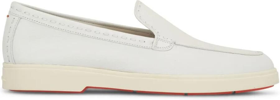Santoni Leren loafers Wit