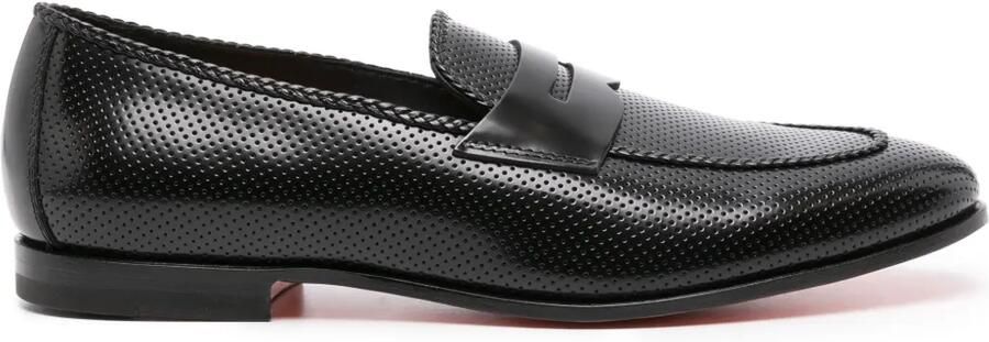 Santoni Leren loafers Zwart