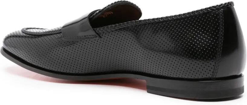 Santoni Leren loafers Zwart - Foto 3
