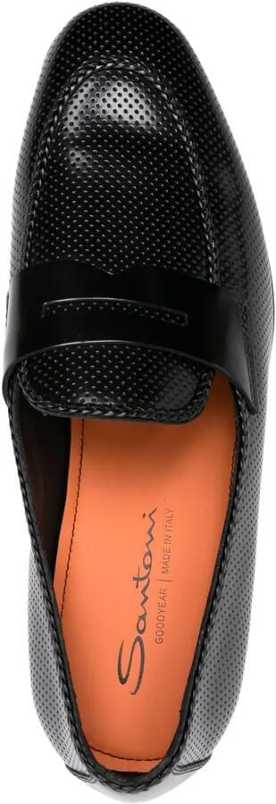 Santoni Leren loafers Zwart - Foto 4
