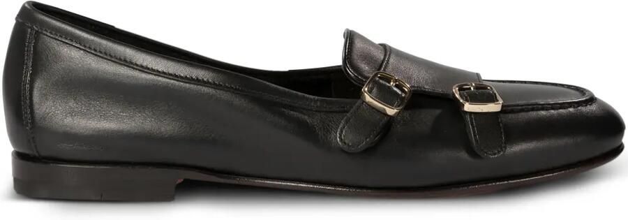 Santoni Leren loafers Zwart
