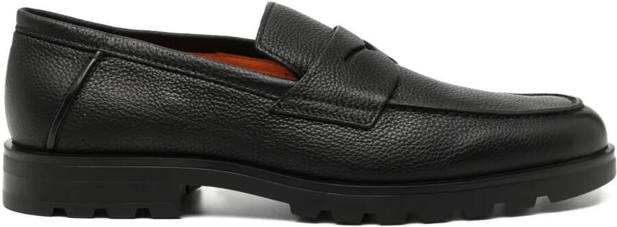 Santoni Leren loafers Zwart