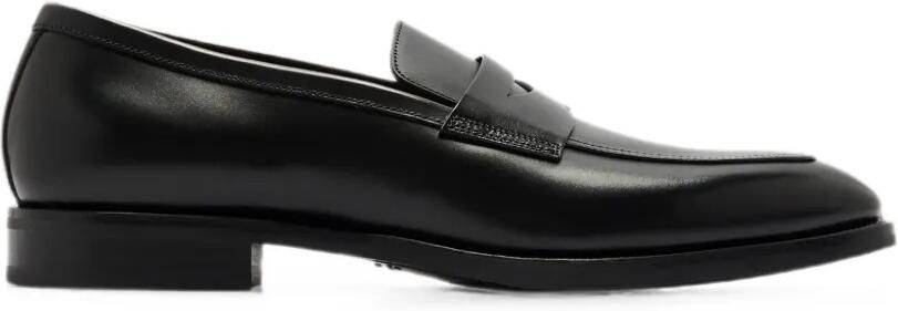 Santoni Leren loafers Zwart
