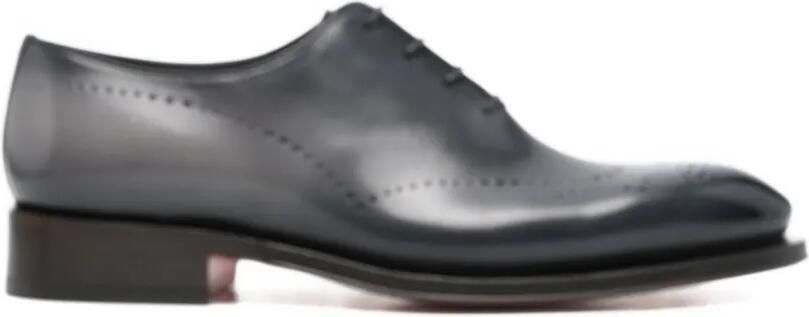 Santoni Leren Oxford schoenen Blauw