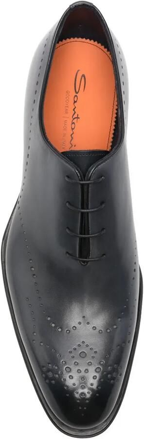 Santoni Leren Oxford schoenen Blauw - Foto 4