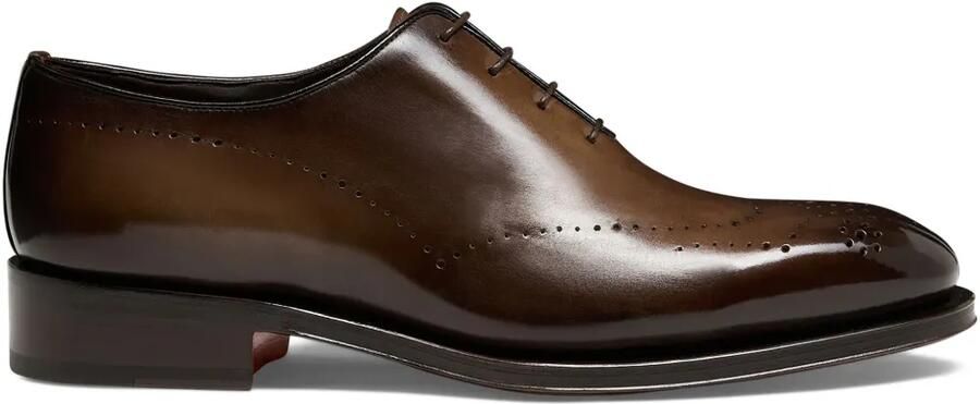 Santoni Leren Oxford schoenen Bruin