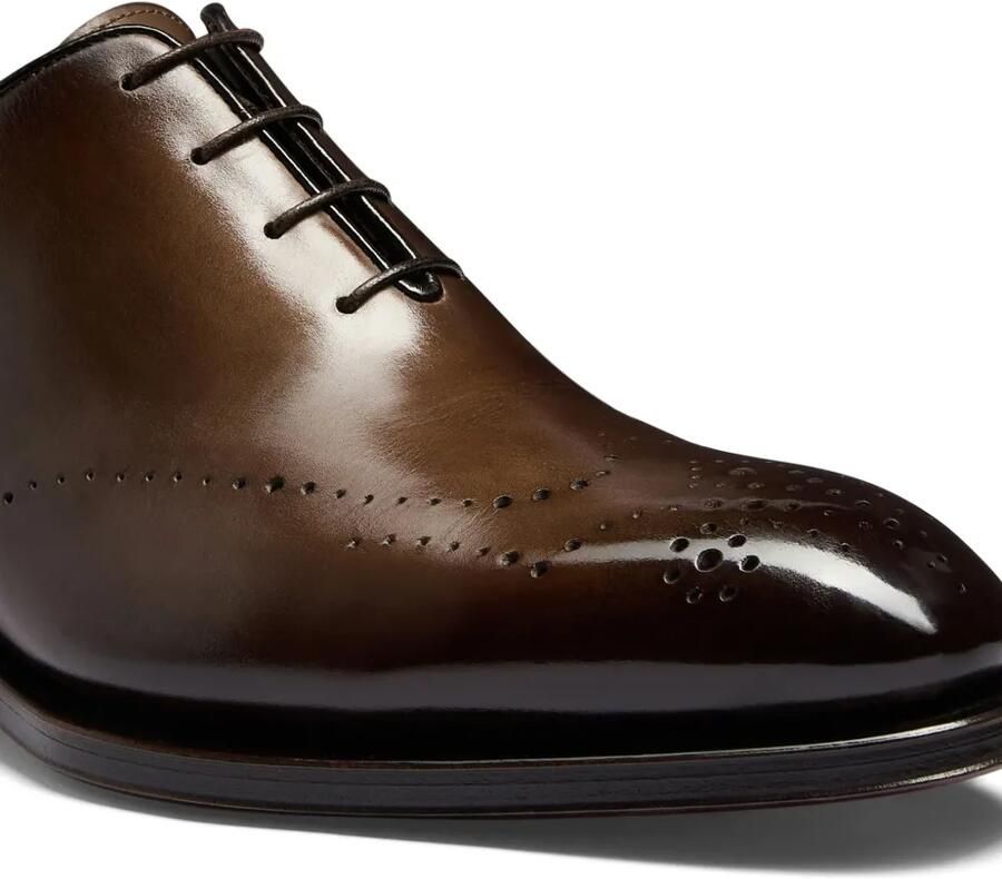 Santoni Leren Oxford schoenen Bruin - Foto 2