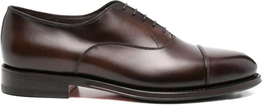 Santoni Leren Oxford schoenen Bruin
